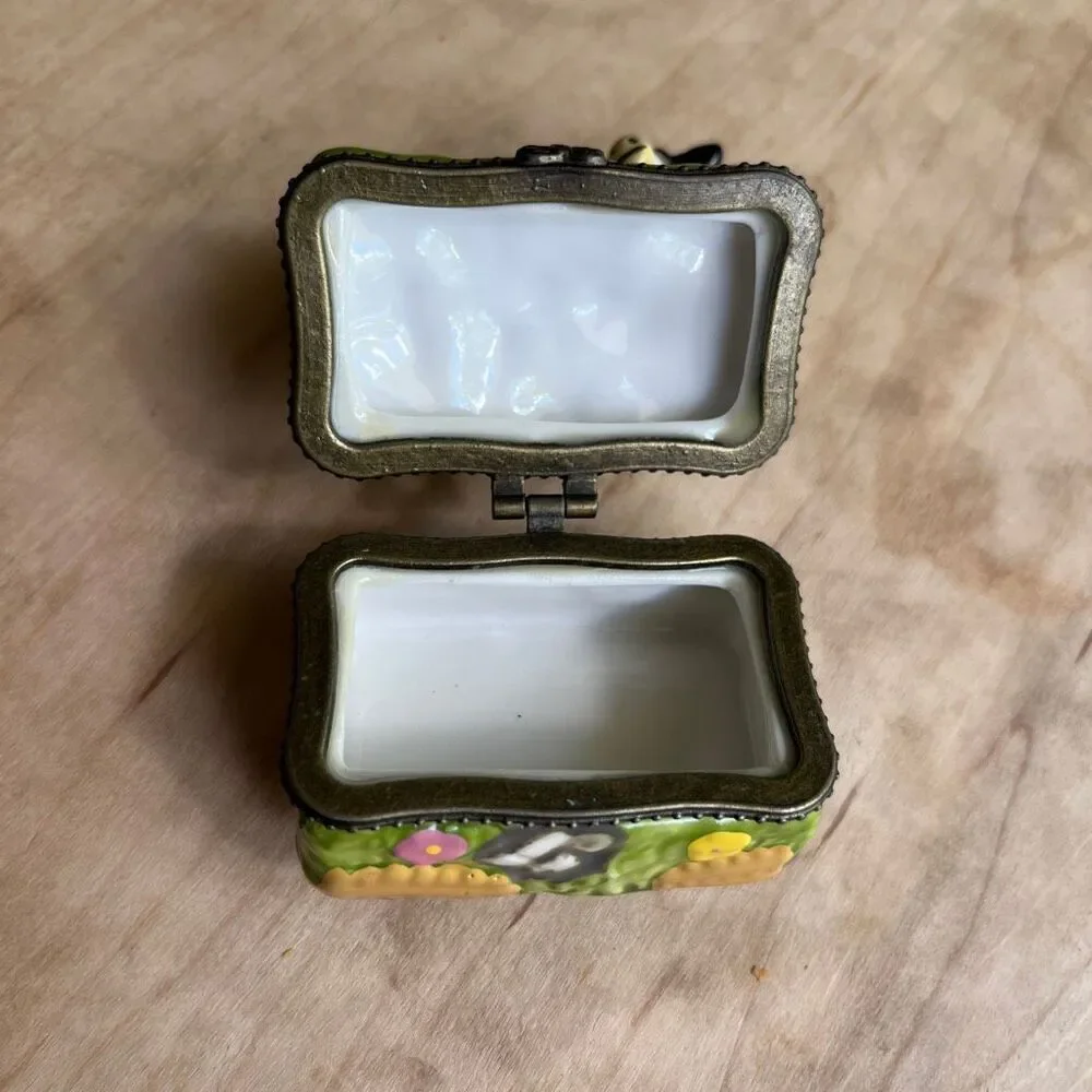 VTG Mama & Baby Cow Trinket Box Ceramic Farmhouse Jewelry Box